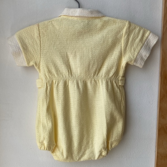 Carter’s vintage 60s mod pastel yellow knit unisex bubble romper size 6 mo. - Picture 4 of 10